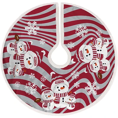 Alabama Crimson Tide Snowman Sherpa Christmas Tree Skirt