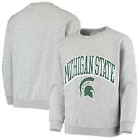 Youth Champion Heathered Gray Michigan State Spartans Powerblend Fleece Sweatshirt