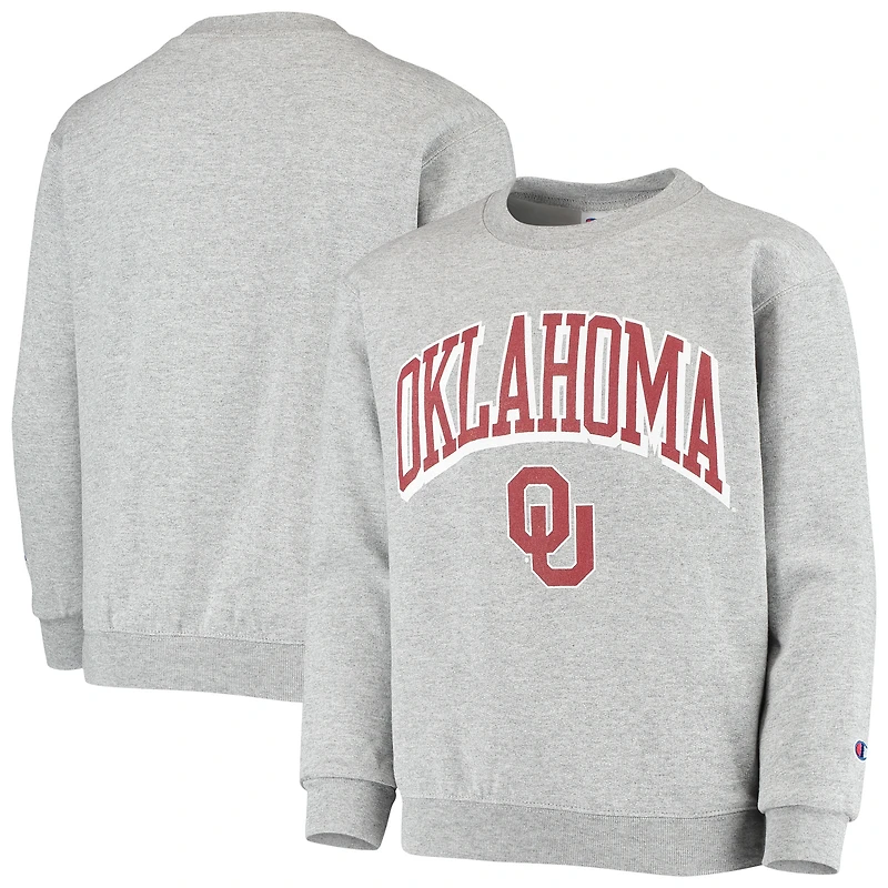 Youth Champion Heathered Gray Oklahoma Sooners Powerblend Fleece Sweatshirt