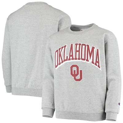 Youth Champion Heathered Gray Oklahoma Sooners Powerblend Fleece Sweatshirt