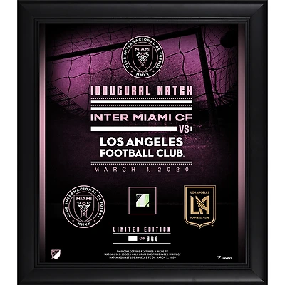 Inter Miami CF Framed 15" x 17" Inaugural Game vs LAFC Collage with a Piece of Match-Used Soccer Ball - Limited Edition of 250