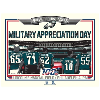 Phenom Gallery Philadelphia Eagles 18'' x 24'' 2019 Season Military Appreciation Serigraph Print Artwork Poster