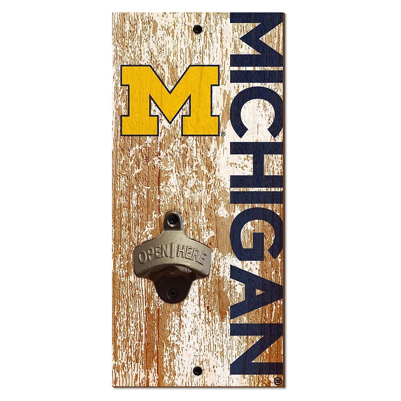 Michigan Wolverines Distressed Bottle Opener