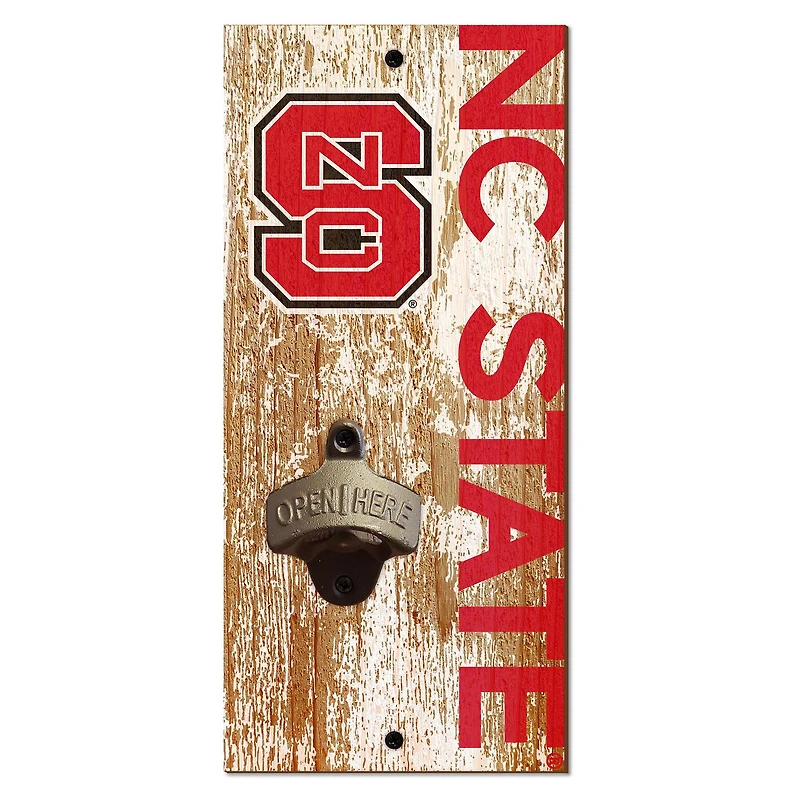 NC State Wolfpack Distressed Bottle Opener