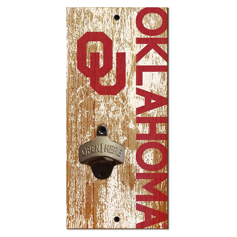 Oklahoma Sooners Distressed Bottle Opener