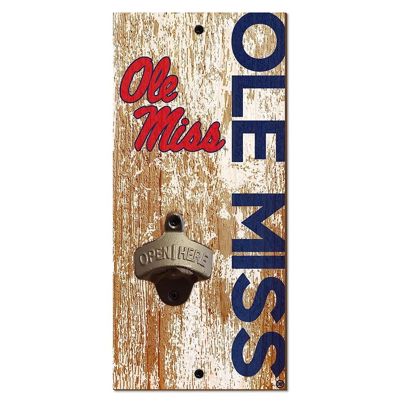 Ole Miss Rebels Distressed Bottle Opener