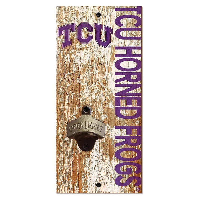 TCU Horned Frogs Distressed Bottle Opener