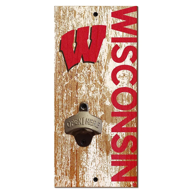 Wisconsin Badgers Distressed Bottle Opener