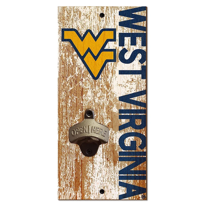 West Virginia Mountaineers Distressed Bottle Opener