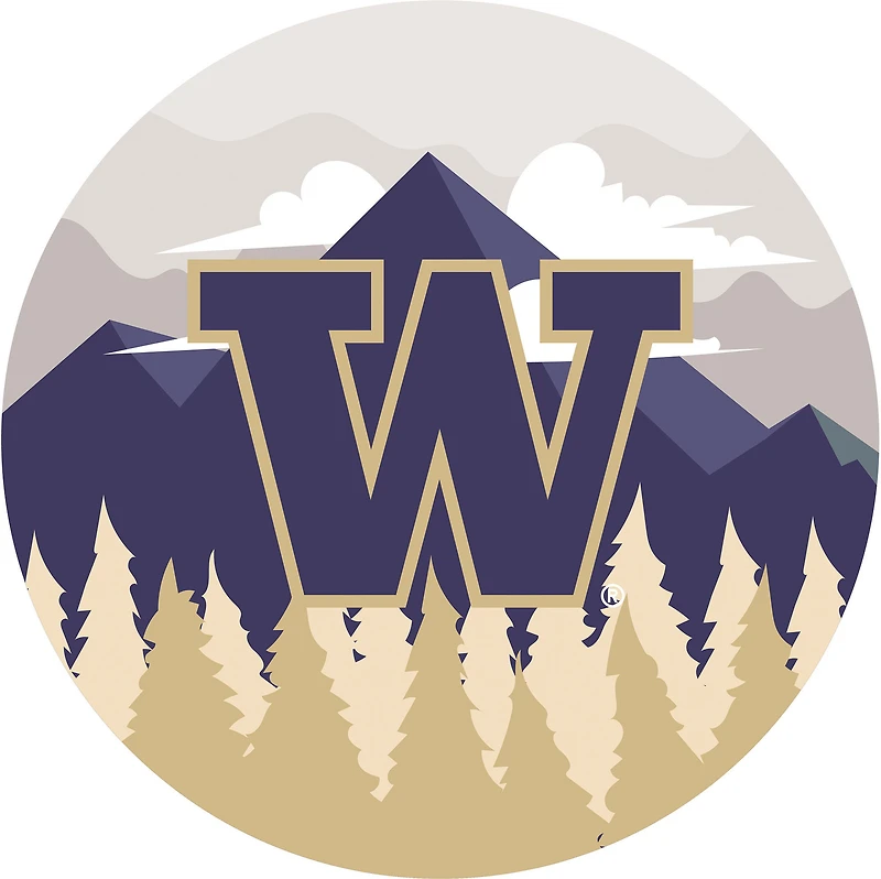 Washington Huskies 12" Landscape Circle Sign