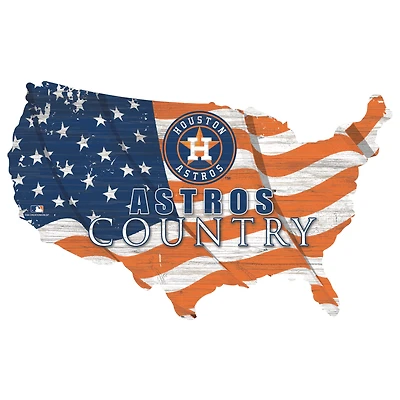 Houston Astros USA Flag Cutout Sign