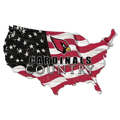Arizona Cardinals USA Flag Cutout Sign
