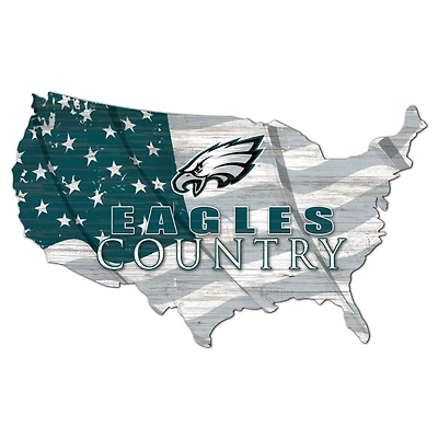 Philadelphia Eagles USA Flag Cutout Sign