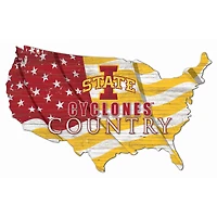 Iowa State Cyclones USA Flag Cutout Sign
