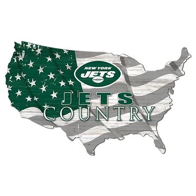 New York Jets USA Flag Cutout Sign