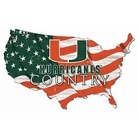 Miami Hurricanes USA Flag Cutout Sign