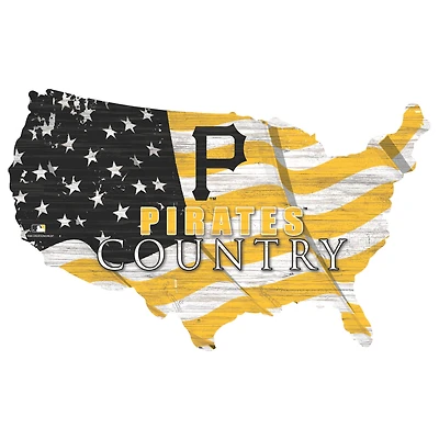 Pittsburgh Pirates USA Flag Cutout Sign