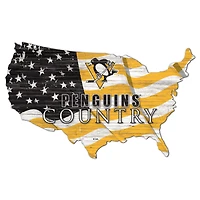 Pittsburgh Penguins USA Flag Cutout Sign