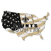 New Orleans Saints USA Flag Cutout Sign