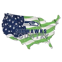 Seattle Seahawks USA Flag Cutout Sign