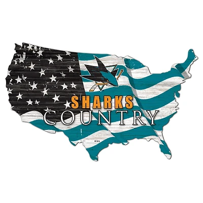 San Jose Sharks USA Flag Cutout Sign