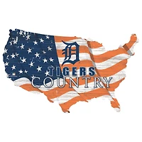 Detroit Tigers USA Flag Cutout Sign