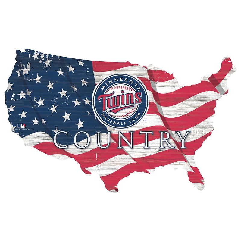 Minnesota Twins USA Flag Cutout Sign