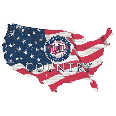 Minnesota Twins USA Flag Cutout Sign
