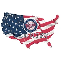 Minnesota Twins USA Flag Cutout Sign