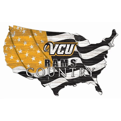 VCU Rams USA Flag Cutout Sign