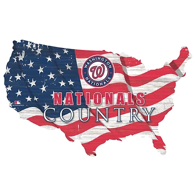Washington Nationals USA Flag Cutout Sign