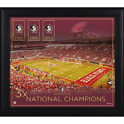 Florida State Seminoles Framed 15" x 17" Football Championship Count Collage