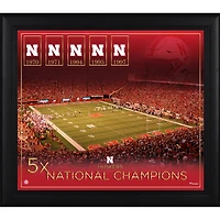 Nebraska Huskers Framed 15" x 17" Football Championship Count Collage