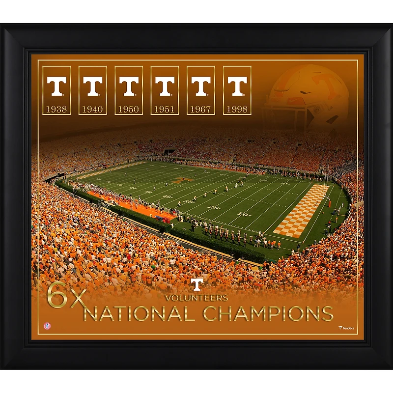 Tennessee Volunteers Framed 15" x 17" Football Championship Count Collage