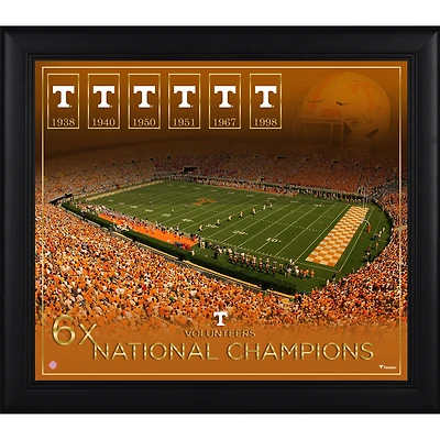 Tennessee Volunteers Framed 15" x 17" Football Championship Count Collage