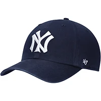 Men's '47 Navy New York Yankees Logo Cooperstown Collection Clean Up Adjustable Hat