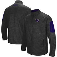 Men's Colosseum Heathered Charcoal Washington Huskies Anchor Full-Zip Jacket