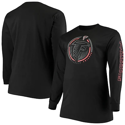 Men's Fanatics Black Atlanta Falcons Big & Tall Color Pop Long Sleeve T-Shirt