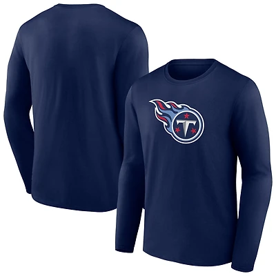 Men's Navy Tennessee Titans Primary Team Logo Long Sleeve T-Shirt
