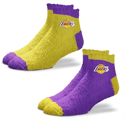 Women's For Bare Feet Los Angeles Lakers 2-Pack Team Sleep Soft Socks