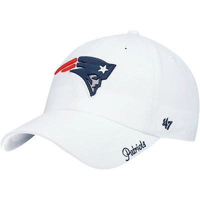 Women's '47 White New England Patriots Miata Clean Up Logo Adjustable Hat