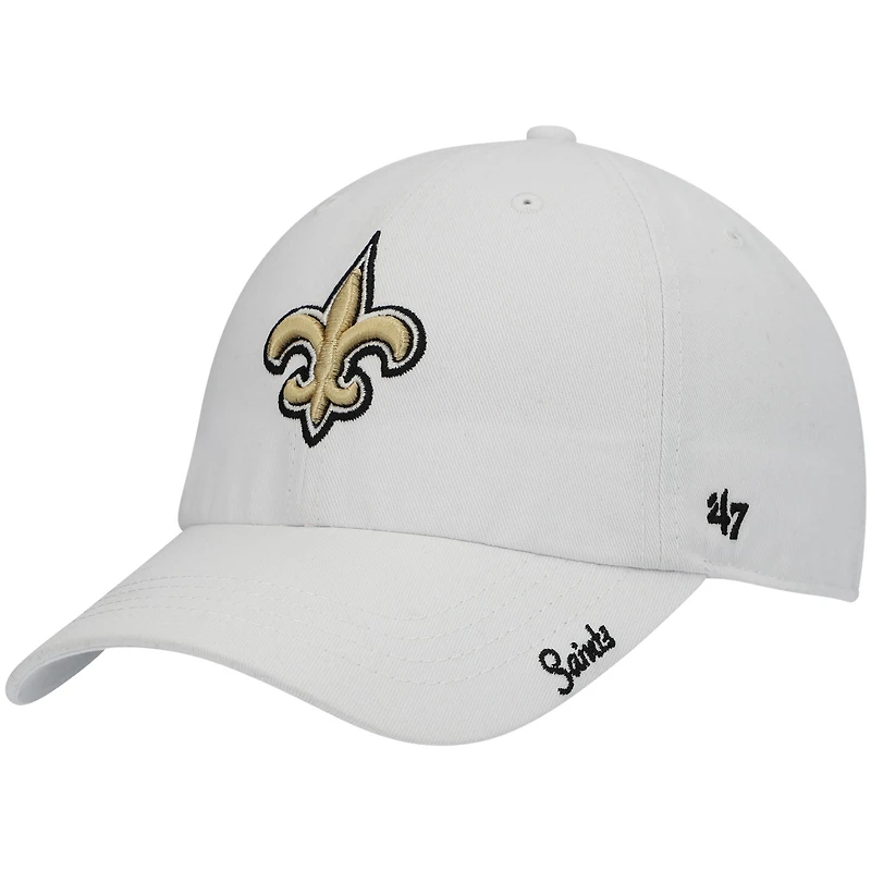 Women's '47 White New Orleans Saints Miata Clean Up Logo Adjustable Hat