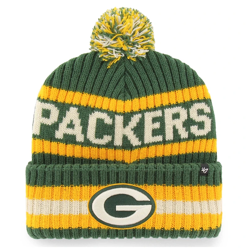 Men's '47 Green Green Bay Packers Bering Cuffed Knit Hat with Pom