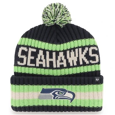 Men's '47 College Navy Seattle Seahawks Bering Cuffed Knit Hat with Pom
