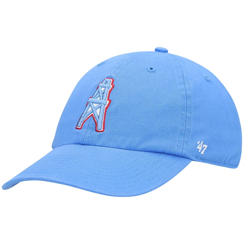 Men's '47 Light Blue Houston Oilers Gridiron Classics Clean Up Adjustable Hat