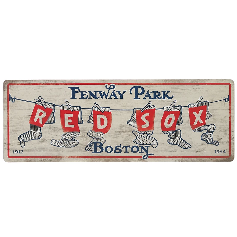 Boston Red Sox 10'' x 28'' Team Traditions Wood Sign