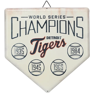 Detroit Tigers 12" x 12" World Series Home Plate Metal Sign