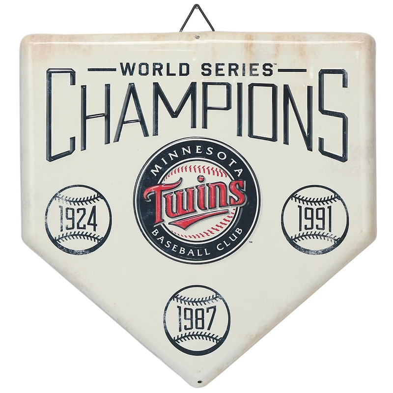 Minnesota Twins 12" x 12" World Series Home Plate Metal Sign