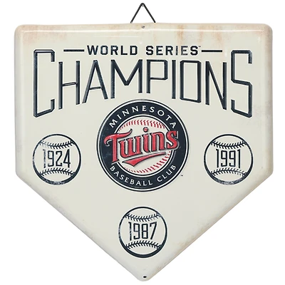 Minnesota Twins 12" x 12" World Series Home Plate Metal Sign