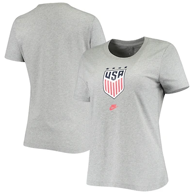 Women's Nike Heathered Gray USWNT 4-Star Crest T-Shirt